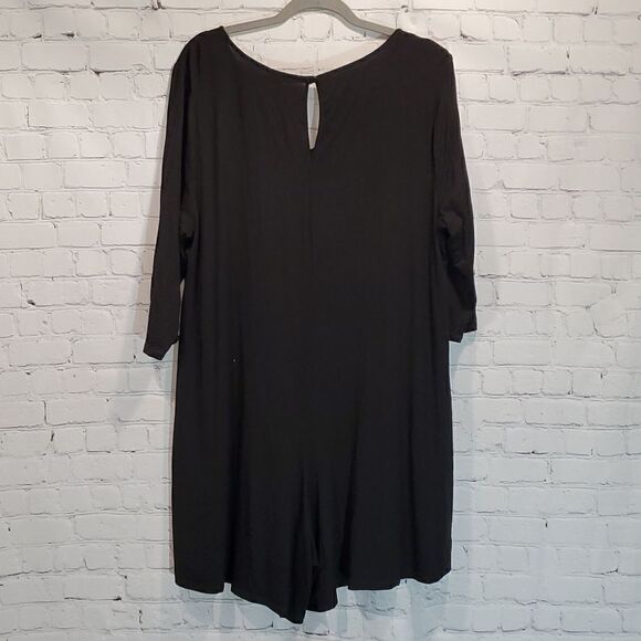 asos curve black elbow sleeve shorts romper - Picture 6 of 6